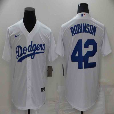 Men's Los Angeles Dodgers #42 Jackie Robinson White Cool Base Stitched Jersey