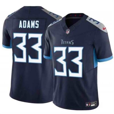 Men's Tennessee Titans #33 Jamal Adams Navy 2024 F.U.S.E. Vapor Limited Stitched Football Jersey