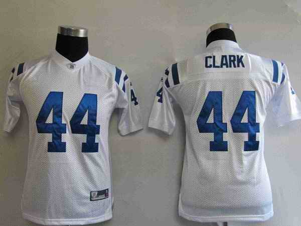 Colts #44 Dallas Clark White Stitched Youth NFL Jersey