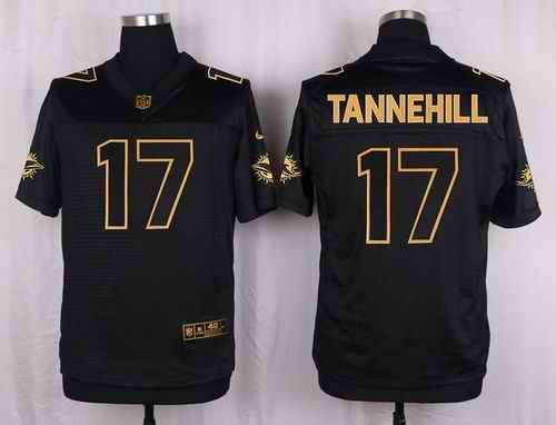 Nike Dolphins #17 Ryan Tannehill Black Men's Stitched NFL Elite Pro Line Gold Collection Jersey