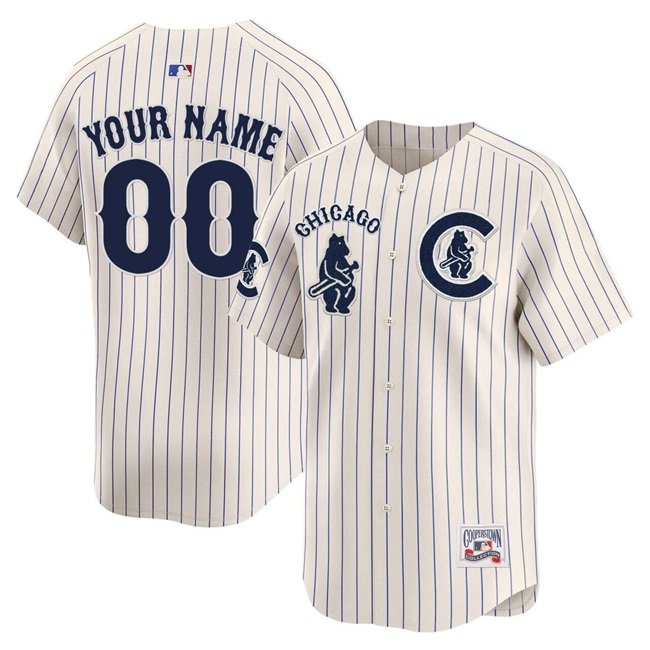 Men's Chicago Cubs Active Player Custom Cream Pinstripe Special Vapor Premier Limited Stitched Baseball Jersey