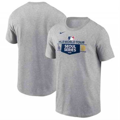 Men's Los Angeles Dodgers vs. San Diego Padres 2024 World Tour Seoul Series Nike Heather Gray Matchup T-Shirt