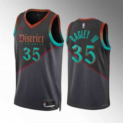 Men's Washington Wizards #35 Marvin Bagley III Black 2023/24 City Edition Stitched Basketball Jersey