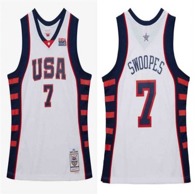 Men's Team USA #7 Sheryl Swoopes White 2024 Stitched Jersey