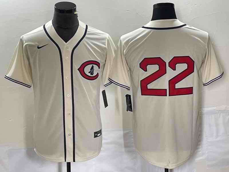 Men's Chicago Cubs #22 Jason Heyward 2022 Cream Field of Dreams Cool Base Stitched Baseball Jersey