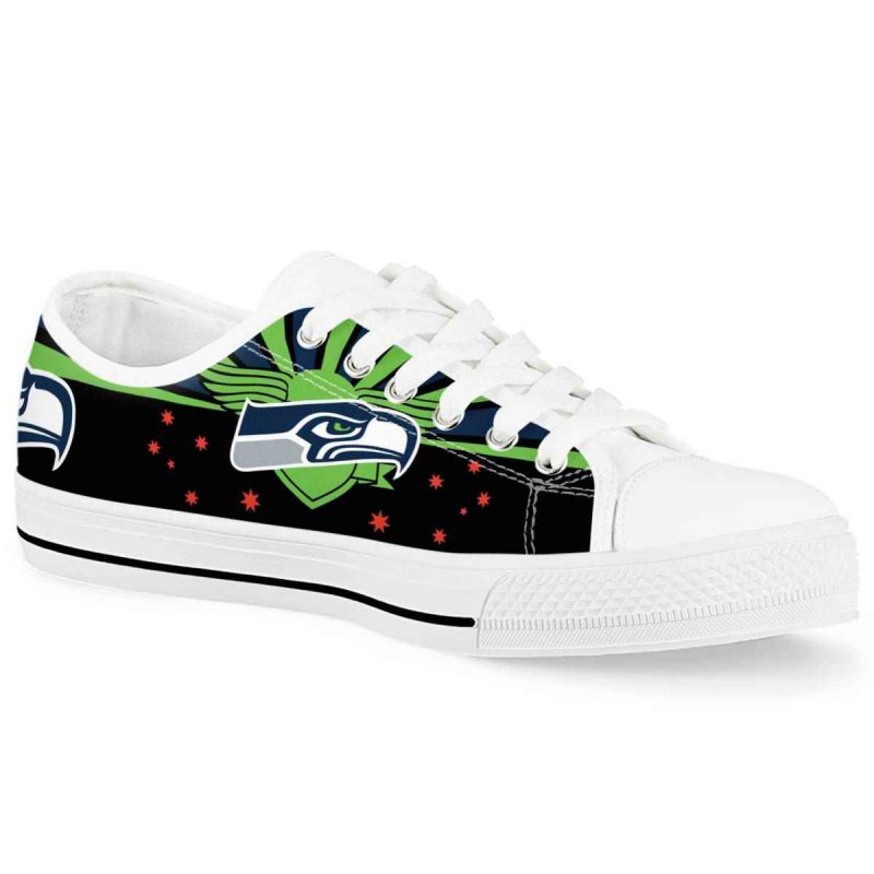 Men's Seattle Seahawks Low Top Canvas Sneakers 006