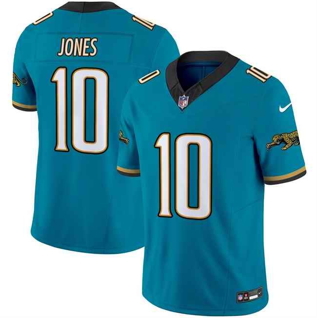 Youth Jacksonville Jaguars #10 Mac Jones Teal 2024 F.U.S.E. Prowler Throwback Vapor Limited Stitched Football Jersey