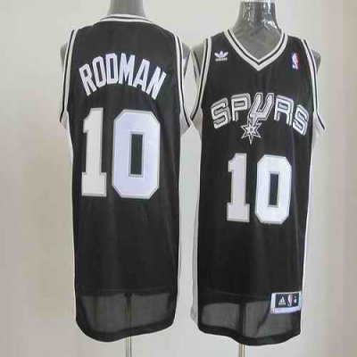 Spurs #10 Dennis Rodman Black Revolution 30 Stitched NBA Jersey