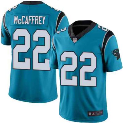 Youth Carolina Panthers  #22 Christian McCaffrey Blue Vapor Untouchable Limited Stitched NFL Jersey