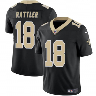 Youth New Orleans Saints #18 Spencer Rattler Black Vapor Limited Stitched Football Jersey