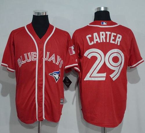 Blue Jays #29 Joe Carter Red New Cool Base Canada Day Stitched MLB Jersey