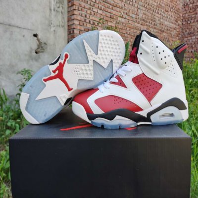 Men's Running Weapon Air Jordan 6 White Red Shoes 031