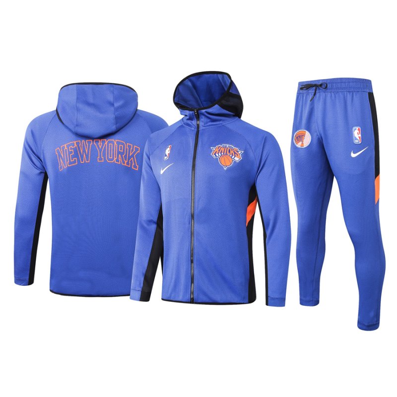 Men's New York Knicks Blue Warmup Hoodiesuit