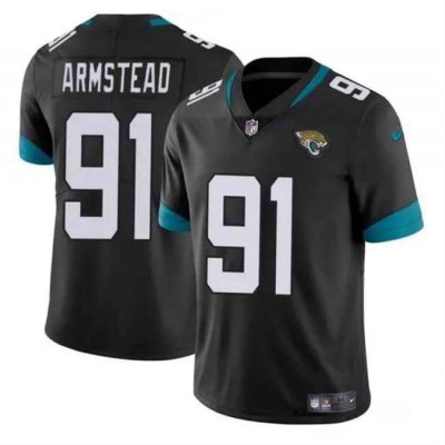 Women's Jacksonville Jaguars #91 Arik Armstead Black Vapor Stitched Jersey(Run Small)