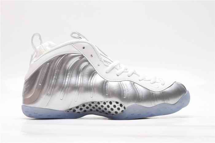 Men's Air Foamposite One Silver White Retro Shoes 005