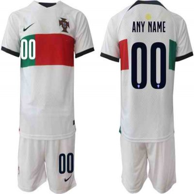 Men's Portugal Custom White Away Soccer Jersey Suit