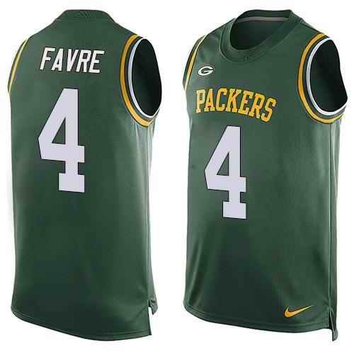 Nike Packers #4 Brett Favre Green Team Color Men's Stitched NFL Limited Tank Top Jersey