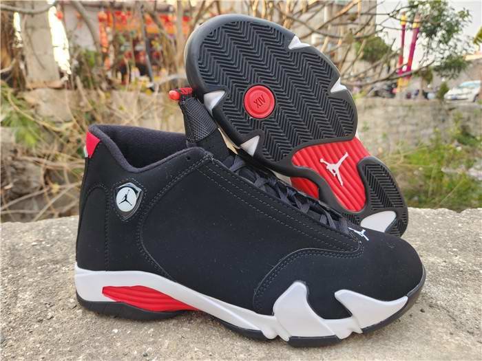 Women's Running weapon Air Jordan 14 Black Red Shoes 003