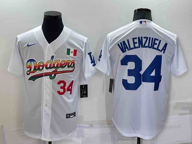 Men's Los Angeles Dodgers #34 Toro Valenzuela White Cool Base Stitched Baseball Jersey