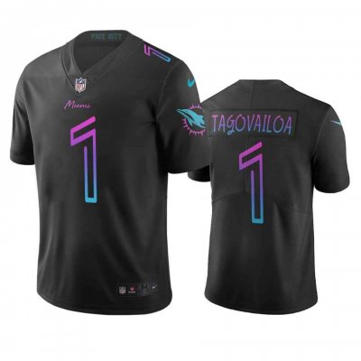 Men's Miami Dolphins #1 Tua Tagovailoa 2020 Black City Edition Stitched Jersey