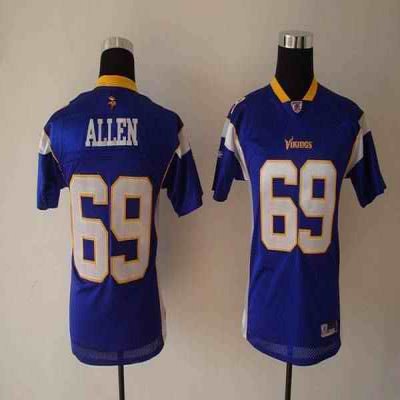 Vikings #69 Jared Allen Purple Stitched Youth NFL Jersey