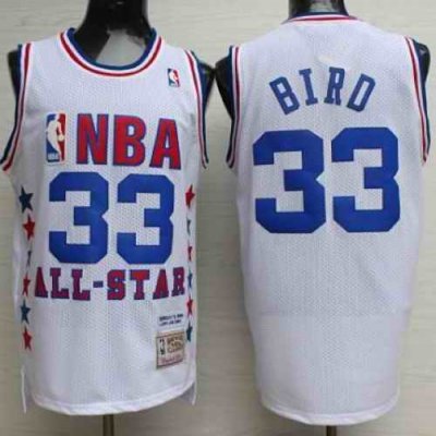 Mitchell And Ness Celtics #33 Larry Bird White 1990 All Star Stitched NBA Jersey