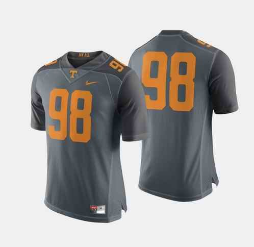 Men's Tennessee Volunteers #98 Gray College Football Stitched Jersey