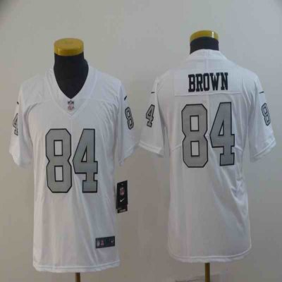 Youth Oakland Raiders #84 Antonio Brown White Limited Rush Stitched NFL Jersey