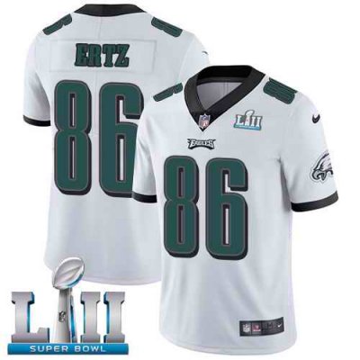 Youth Philadelphia Eagles # 86 Zach Ertz White Super Bowl LII Game Event Stitched NFL Jersey