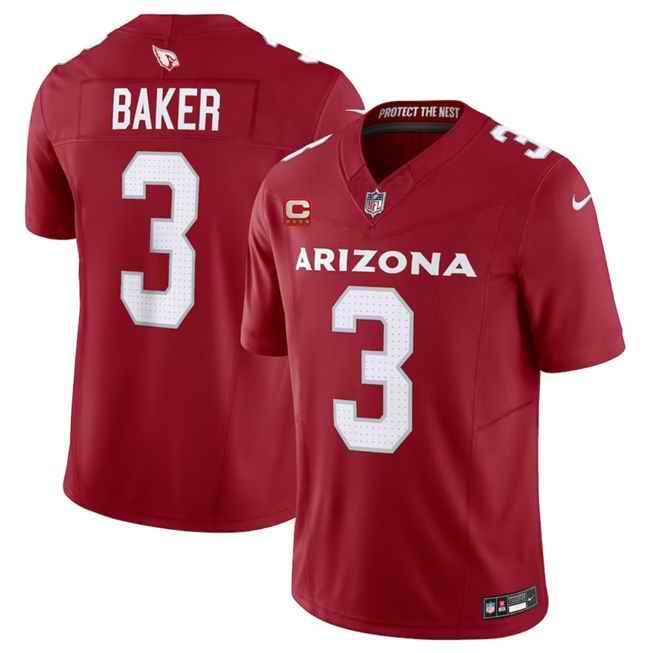 Men's Arizona Cardinals #3 Budda Baker Red 2023 F.U.S.E. With 4-Star C Patch Vapor Untouchable  Limited Stitched Football Jersey