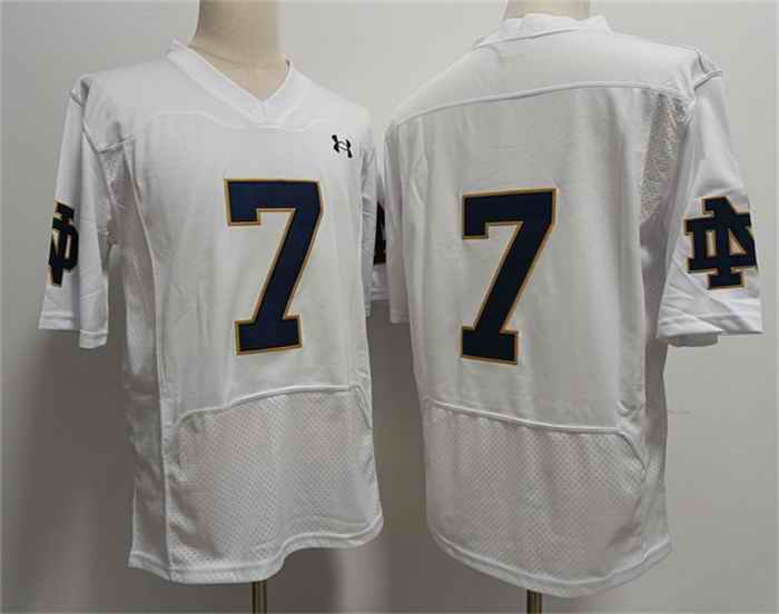 Men's Notre Dame Fighting Irish  #7 Audric Estime White Stitched Jersey