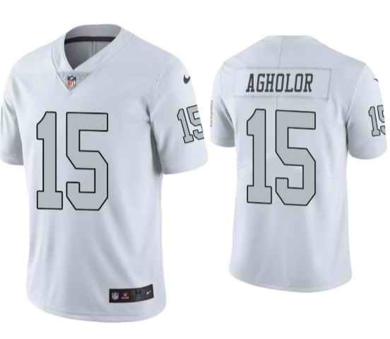 Men's Las Vegas Raiders #15 Nelson Agholor White Color Rush Limited Stitched Jersey