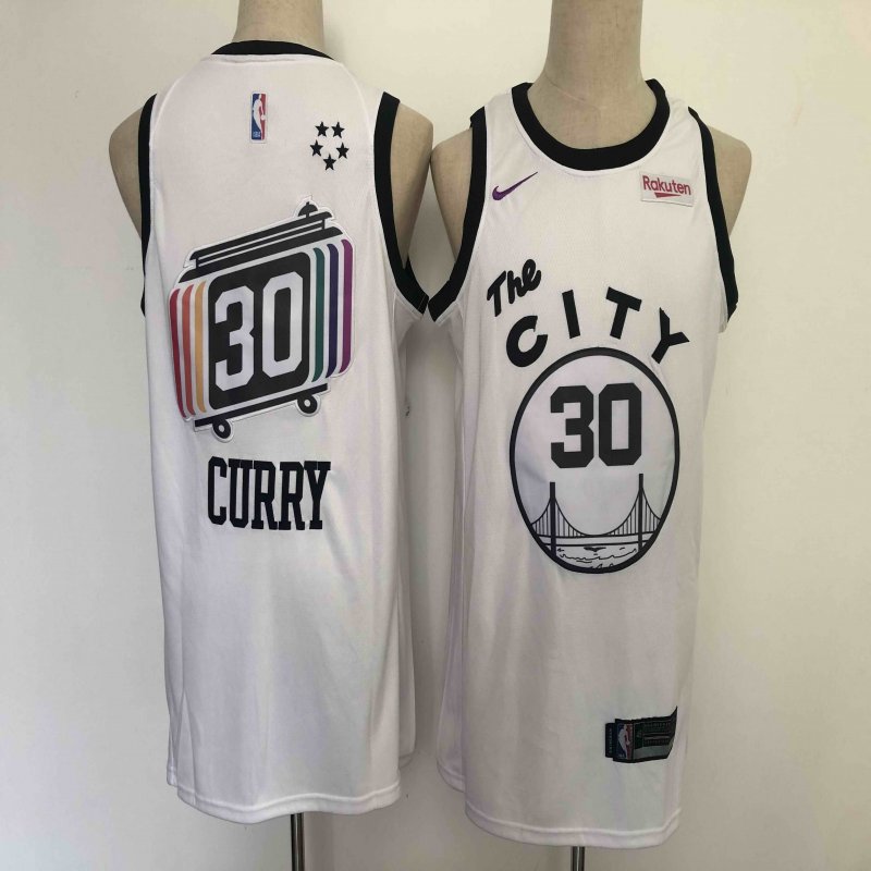 Men's Golden State Warriors #30 Stephen Curry White Stitched NBA Jersey