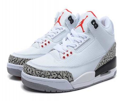 Men's Running weapon Air Jordan 3 White Black Shoes 040