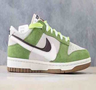 Men's Dunk Low Green White Shoes 0252