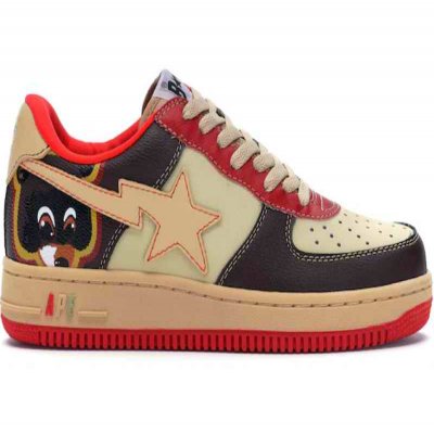 Women's Air Force 1 Red/Black/Cream Shoes 0221