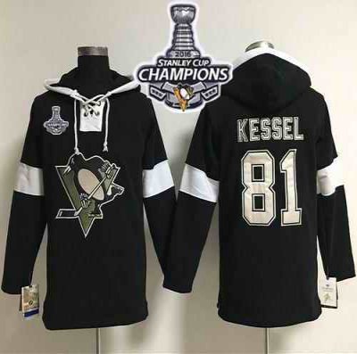 Penguins #81 Phil Kessel Black 2016 Stanley Cup Champions Pullover NHL Hoodie