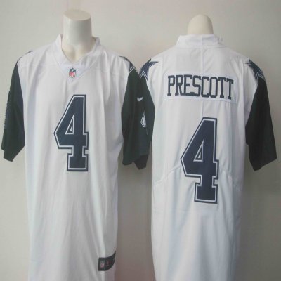 Men's Nike Cowboys #4 Dak Prescott White Limited Rush Stitched NFL Jersey