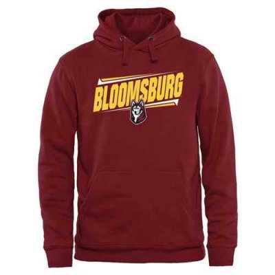 Bloomsburg Huskies Double Bar Pullover Hoodie Maroon