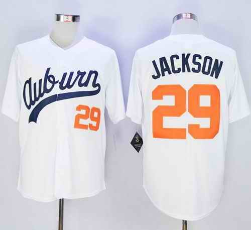 Tigers #29 Bo Jackson White Throwback Stitched NCAA Jersey