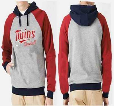 Minnesota Twins Pullover Hoodie Grey & Red