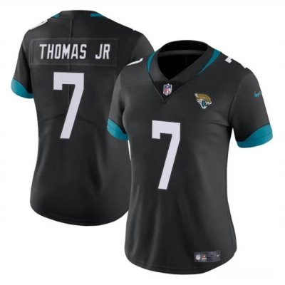 Women's Jacksonville Jaguars #7 Brian Thomas Jr Black 2024 Draft Vapor Stitched Jersey(Run Small)