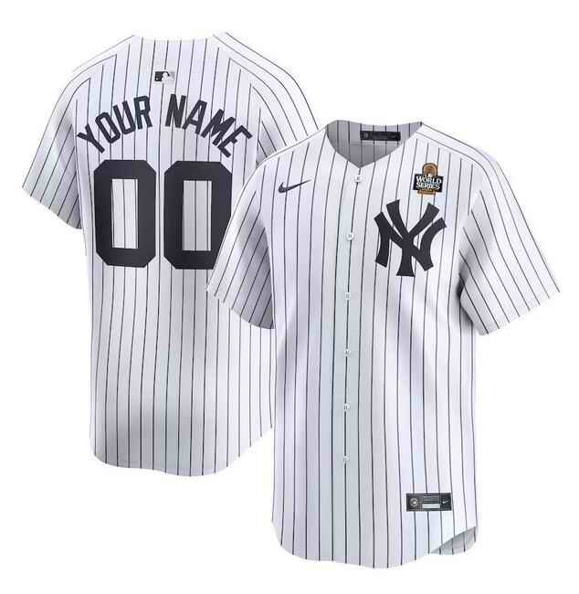 Men's New York Yankees ACTIVE PLAYER Custom White 2024 World Series Home Limited Stitched Baseball Jersey