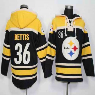 Nike Steelers #36 Jerome Bettis Black Sawyer Hooded Sweatshirt NFL Hoodie