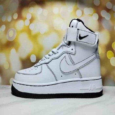 Women's Air Force 1 High Top White/Black Shoes 0157