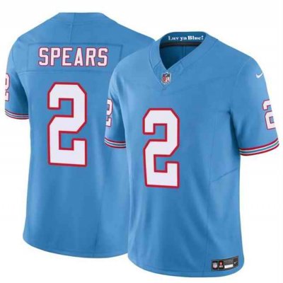 Men's Tennessee Titans #2 Tyjae Spears Blue 2024 F.U.S.E. Throwback Vapor Limited Stitched Football Jersey