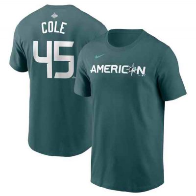 Men's New York Yankees #45 Gerrit Cole Teal 2023 All-star Name & Number T-Shirt