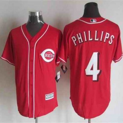 Reds #4 Brandon Phillips Red New Cool Base Stitched MLB Jersey