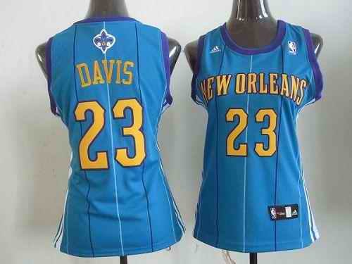 Hornets #23 Anthony Davis Blue Women's Road Stitched NBA Jersey