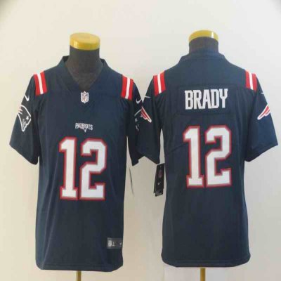 Youth New England Patriots #12 Tom Brady Navy Color Rush Stitched NFL Jersey